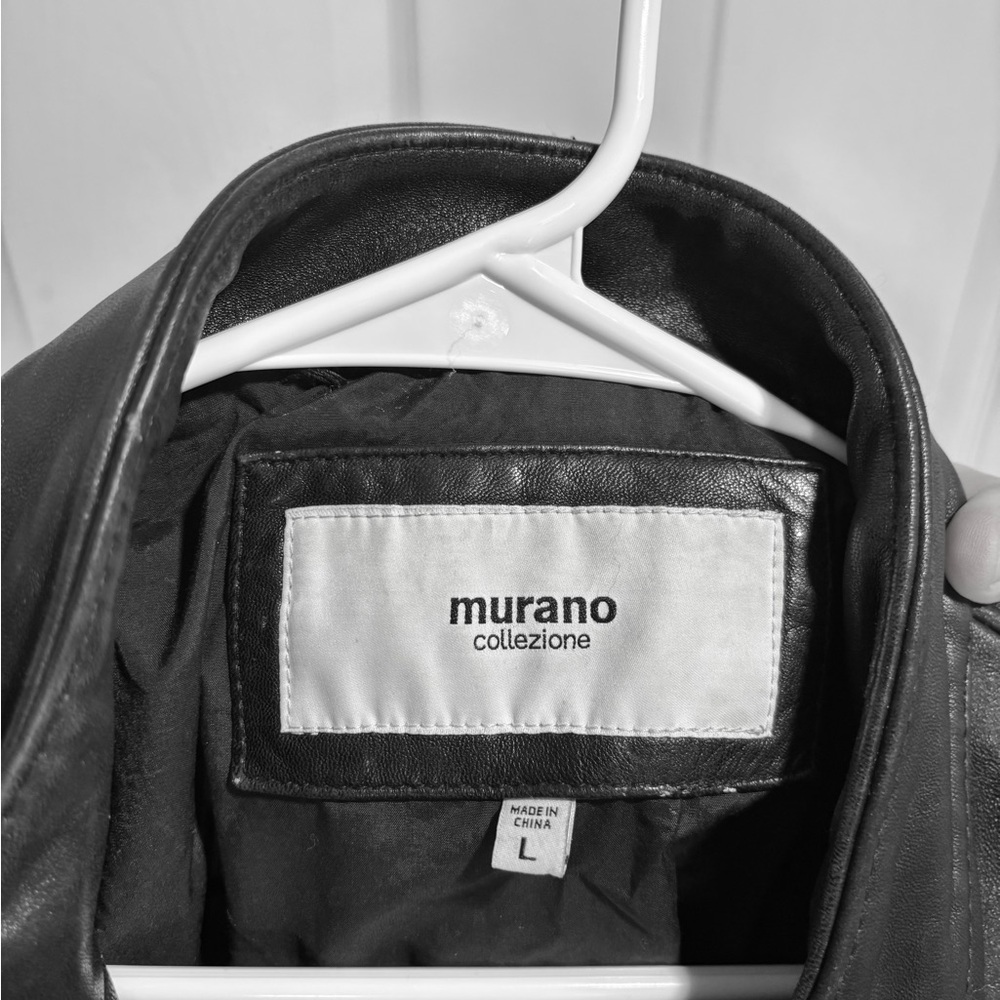 Murano Collezione’ Black Leather Lamb Skin Jacket - Picture 3 of 3